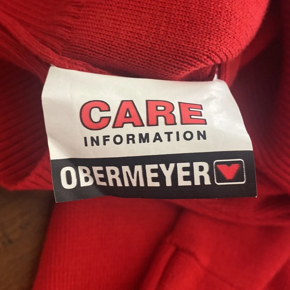 Obermeyer vintage ski sweater red women’s size M mock neck 1/4 zip - Picture 8 of 10